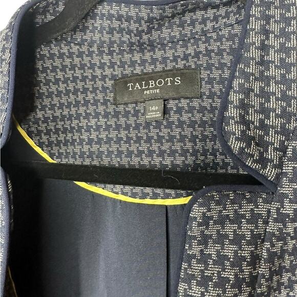 Talbots 14P blazer navy blue and dark gray - Picture 6 of 9